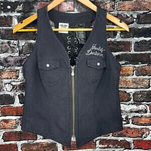 Harley Davidson Lace-up Back Vest Size S